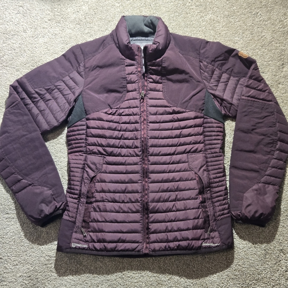 Eddie Bauer Microtherm Stormdown 700 Field Jacket - Women's Size Small - Purple